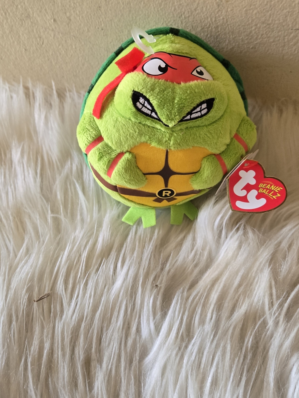 Ty Beanie Ballz Teenage Mutant Ninja Turtles Raphael Plush - Green/Red
